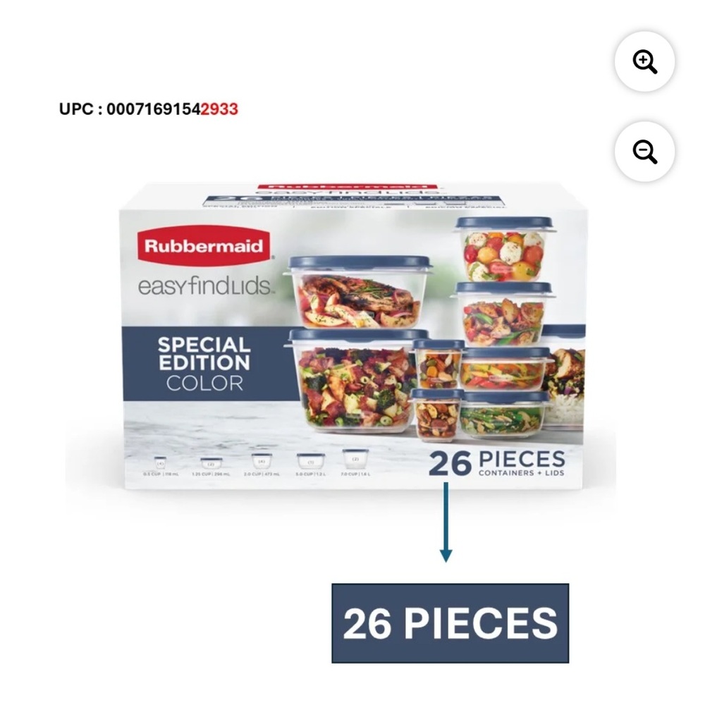 Rubbermaid Easy Find Lids Storage Set - Clear and Blue